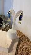 İthal Gold Renk Mavi Balık Küpe