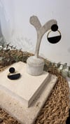 İthal Gold Renk Siyah Taşlı Küpe
