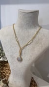 İthal Gold Renk Taşlı Kolye 50+7cm