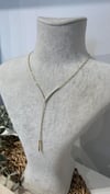 İthal Gold Renk Taşlı Y Kolye 45+7cm