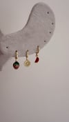 İthal Gold Renk Üçlü Küpe
