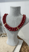 İthal İkili Pembe Gold Kolye 40+5 cm
