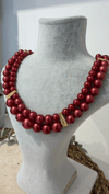 İthal İkili Pembe Gold Kolye 40+5 cm