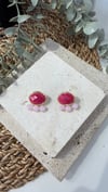 İthal Pembe Taşlı Minimal Küpe