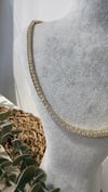 İthal Zirkon Taşlı Premium Su Yolu Gold Renk Kolye 45cm