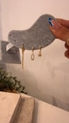 Zirkon Üçlü Gold Renk Küpe