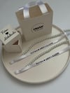 Dökülen Cam İncili Yüzük Kurdelesi (1cm en) Model 7