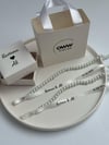 Dökülen Cam İncili Yüzük Kurdelesi (1cm en) Model 10