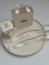 Dökülen Cam İncili Yüzük Kurdelesi (2cm en) Model 13