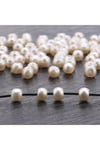 Eymen Hobi 25 gram - 4 Mm Krem Renk İnci Boncuk, Plastik İnci Boncuk Takı Malzemeleri (500-600 adet)