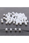 Eymen Hobi 25 gram - 4 Mm BEYAZ Renk DELİKLİ İnci Boncuk, Plastik İnci Boncuk Takı Malzemeleri (500-600 adet)