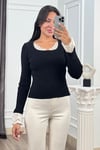 20309 DANTELLİ KARE YAKA KAZAK