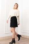CHIC DÜĞME DETAYLI MİNİ ETEK 6824