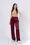 Düz Saten Beli Lastikli Cepli Pantolon 30238