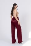 Düz Saten Beli Lastikli Cepli Pantolon 30238