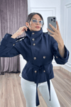 K-8646 REGLAN KOL KISA TRENÇ