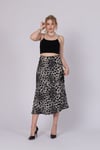 Saten Leopar Desen Beli Lastikli Etek 6718