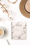 Beyaz Mermer Spiralli Defter
