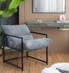 SLLER Modern Metal İskeletli Portatif Berjer |70x67x63 cm| Vida Montajlı | Şık ve Konforlu Oturma Koltuğu (GRİ)