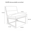 SLLER Modern Tasarım Metal İskeletli Berjer , Portatif Zarif Tasarım Berjer Salon, Ofis, Cafe İç Dizayn (KREM)