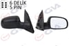 Opel Corsa C Dış Dikiz Aynası Sağ Elektrikli Isıtmalı Konveks 5 Fiş GVA