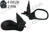 Dış Dikiz Aynası Mekanik Rezistanslı Sağ Peugeot 206 98 Sensörlü Vm-206Hsr