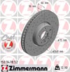 BMW F07 F10 F11 F06 F12 F13 F01 F02 Ön Sol Fren Diski Delikli ZIMMERMANN