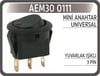 Universal Mini Anahtar Yuvarlak Işıklı 3 Pin AEM