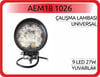 Çalışma Lambası 9 LED 27W Yuvarlak AEM