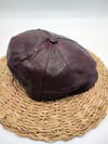 Bordo Renk Deri Şapka Unisex 