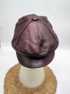 Bordo Renk Deri Şapka Unisex 