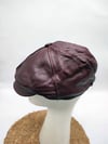 Bordo Renk Deri Şapka Unisex 