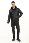 Spor Pilot Model Erkek Deri Mont Siyah Renk