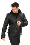 Spor Pilot Model Erkek Deri Mont Siyah Renk