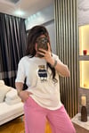 Baskılı Ayıcık Desenli Beyaz T-Shirt