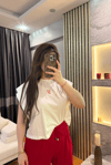 Beyaz Baskılı Crop T-Shirt