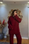Bordo İkili Triko Takım