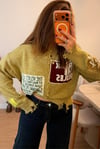 Çağla Yeşili Patch Detaylı Triko Kazak