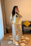 Ekru Saten Pantolon