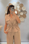 Fermuarlı Bluz Pantolon Takım