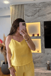 İnce Askılı Sarı Tensel Takım