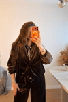 Kahve Gold Düğme Detaylı Takım