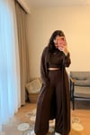 Kahve Kaşmir Üçlü Takım
