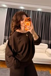 Kahve Kayık Yaka Modal Takım