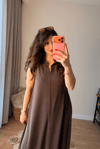Kahve Salaş Modal Elbise