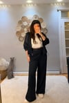 Lacivert Büzgülü Paraşüt Garnili Modal Takım