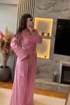 Pembe Bağlamalı Gofreli Takım