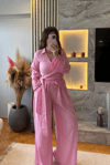 Pembe Bağlamalı Gofreli Takım