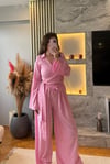 Pembe Bağlamalı Gofreli Takım