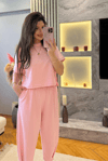 Pembe Modal Kumaş İkili Takım